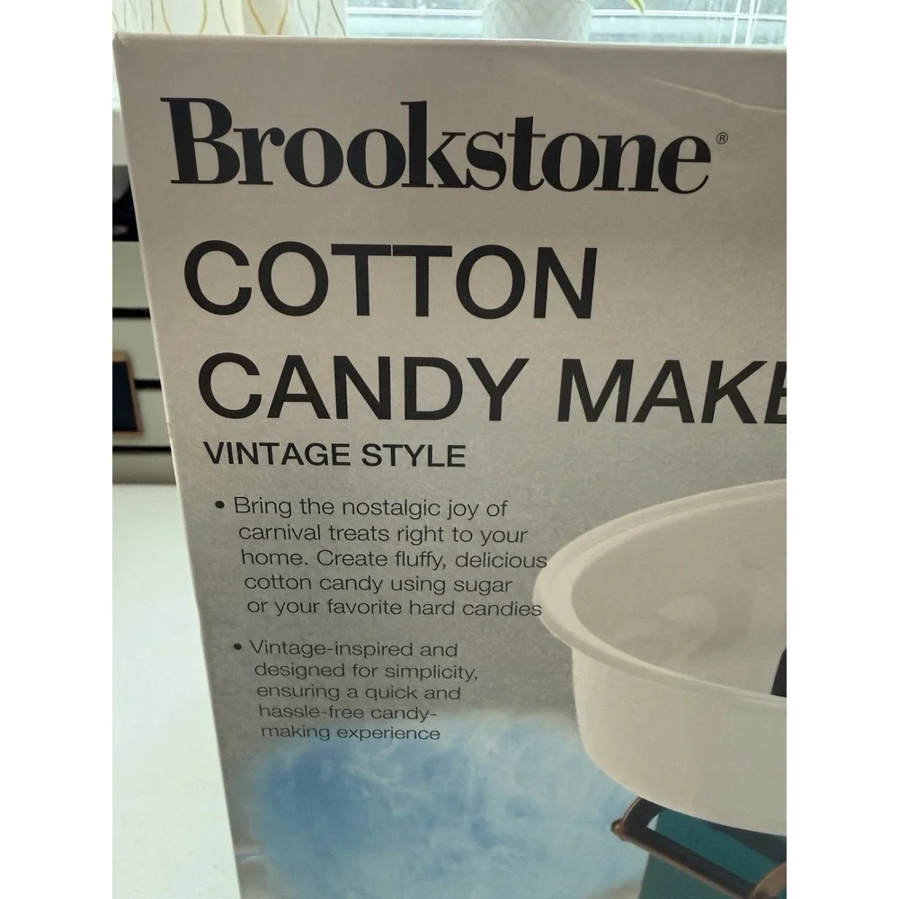 Brookstone Cotton Candy Machine Vintage Style Old Fashion Carnival Design Blue